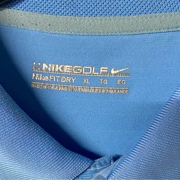 Nike Golf Shirt Men XL Blue White Striped Team A USA Vangouver 2014 Nikefit Dry - Picture 3 of 8